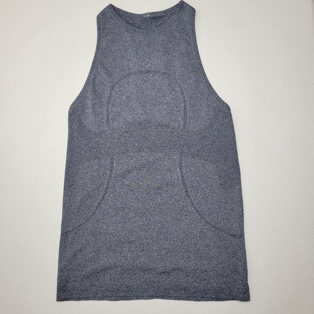 Lululemon Swiftly Tech Tank Top Racerback Women 4 Gray Heather Sweat Run Repeat